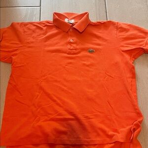 Lacoste Men's Orange Polo Shirt sz M